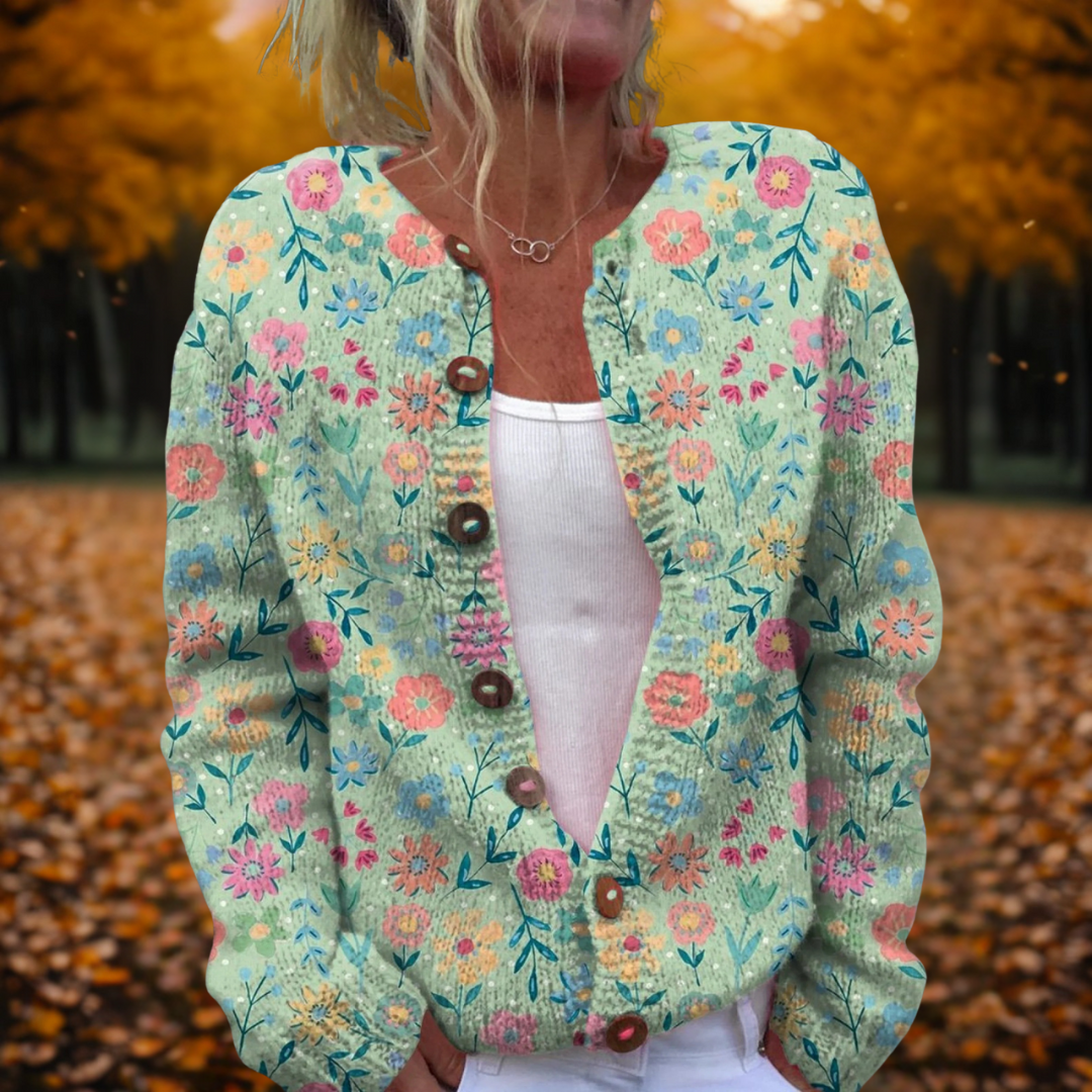 Amy™ - Floral Design Cardigan