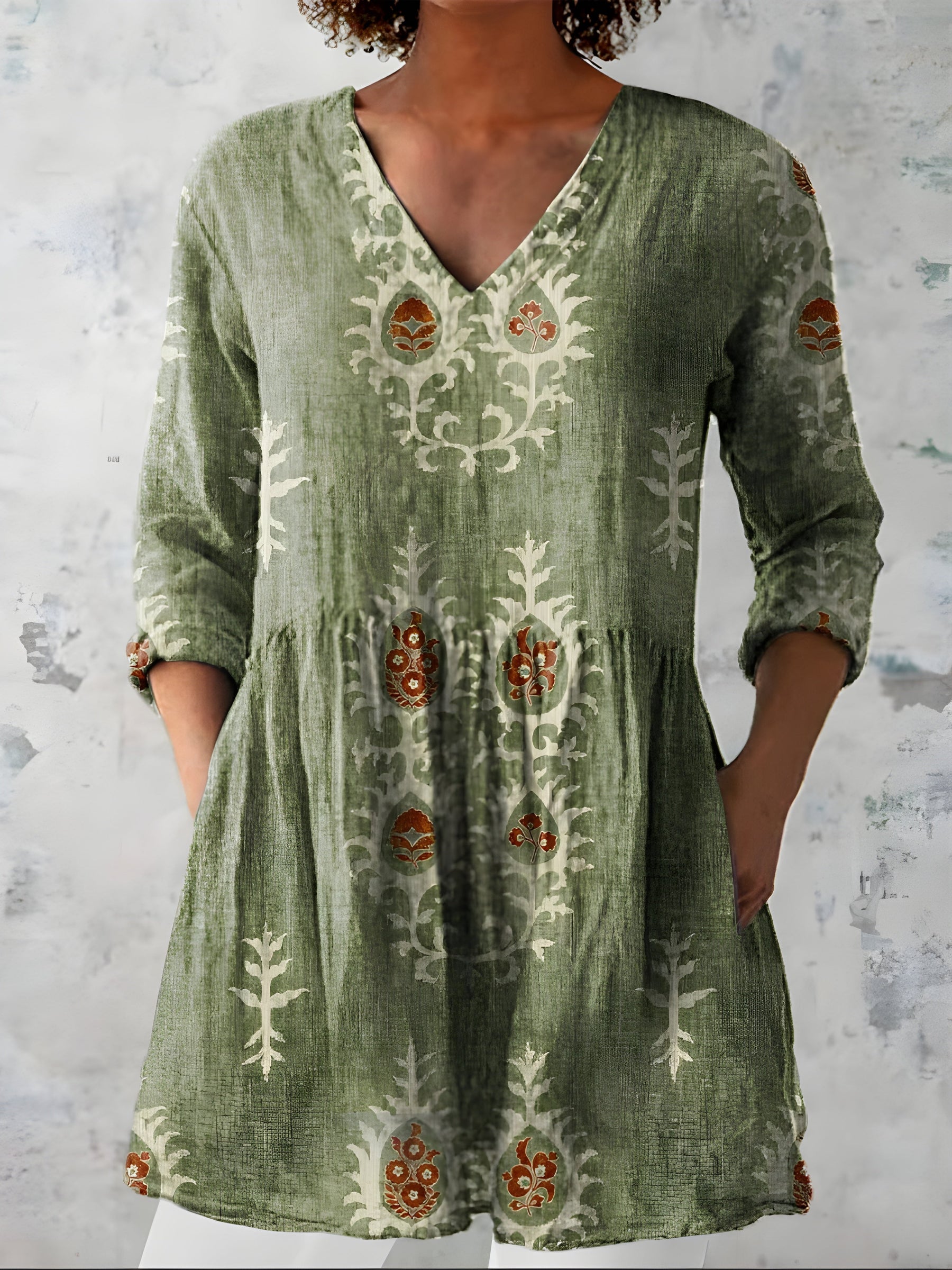 Everly | Long Blouse with V-Neck