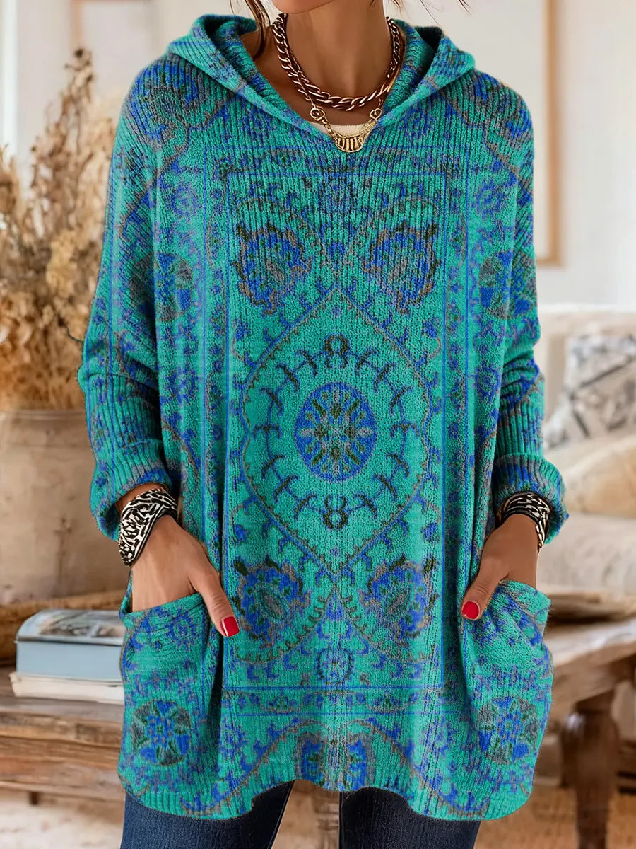 Alice™ Retro Ethnic Print Hooded Tunic