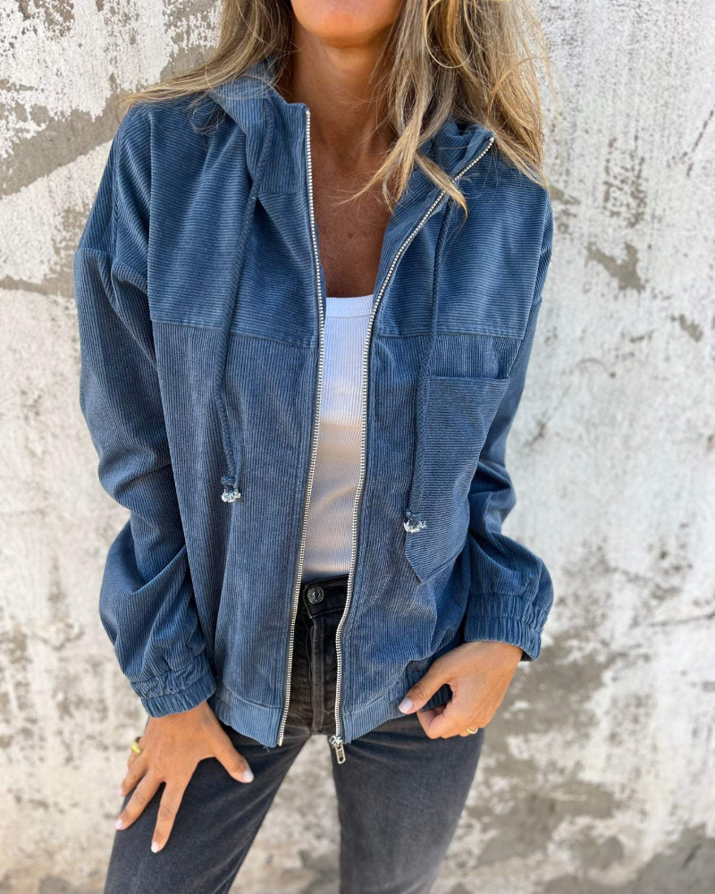 Louise™ Corduroy Hooded Zip Jacket