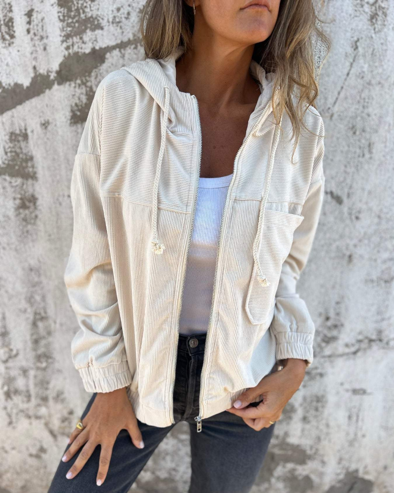 Louise™ Corduroy Hooded Zip Jacket