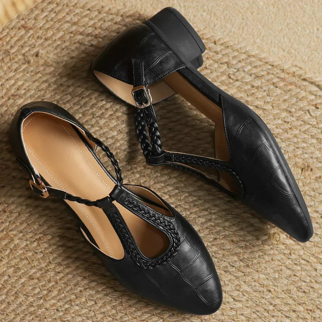 Anthea™ Elegant Braided Leather Shoes