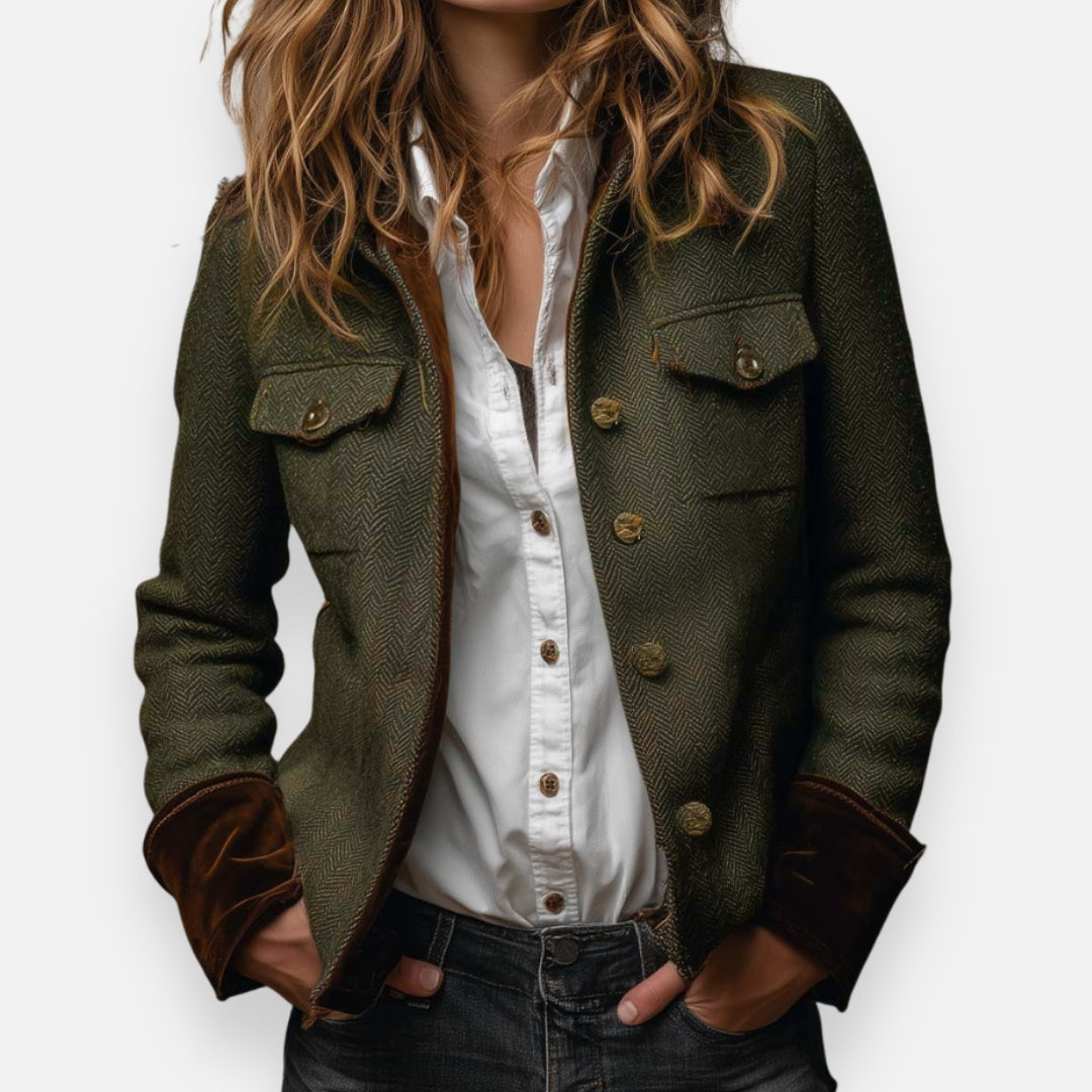 Nova™ Velvet Detail Tweed Jacket