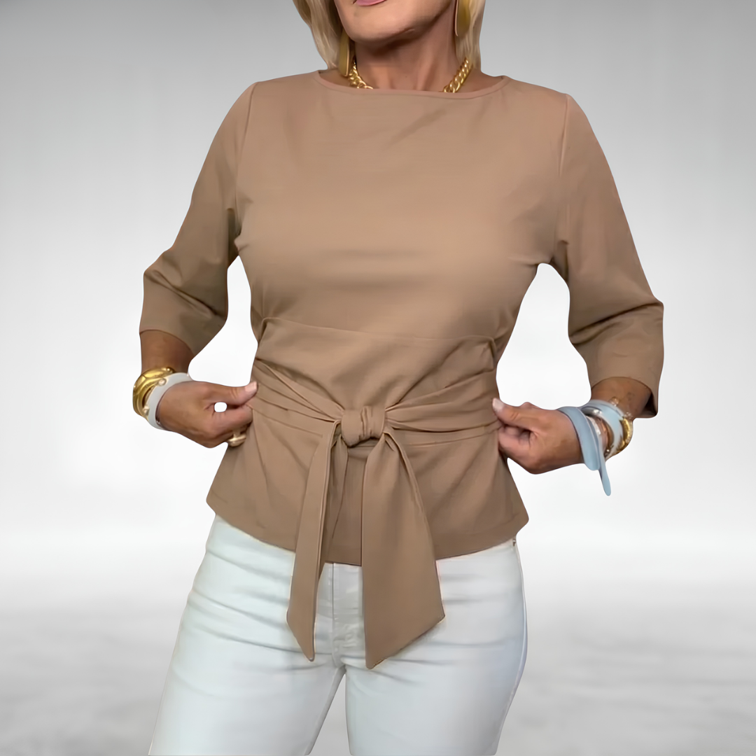 Avril™ Elegant Tie-Waist Blouse