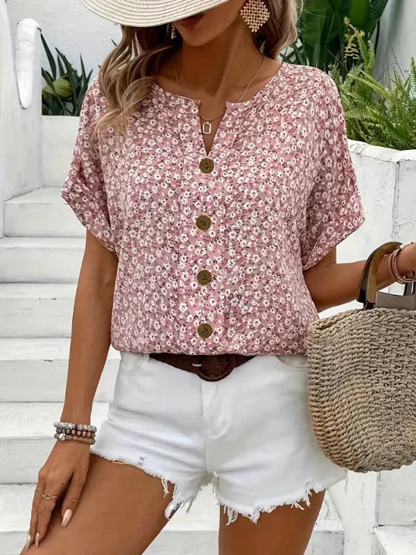 Amira™ - Floral Button-Up Blouse