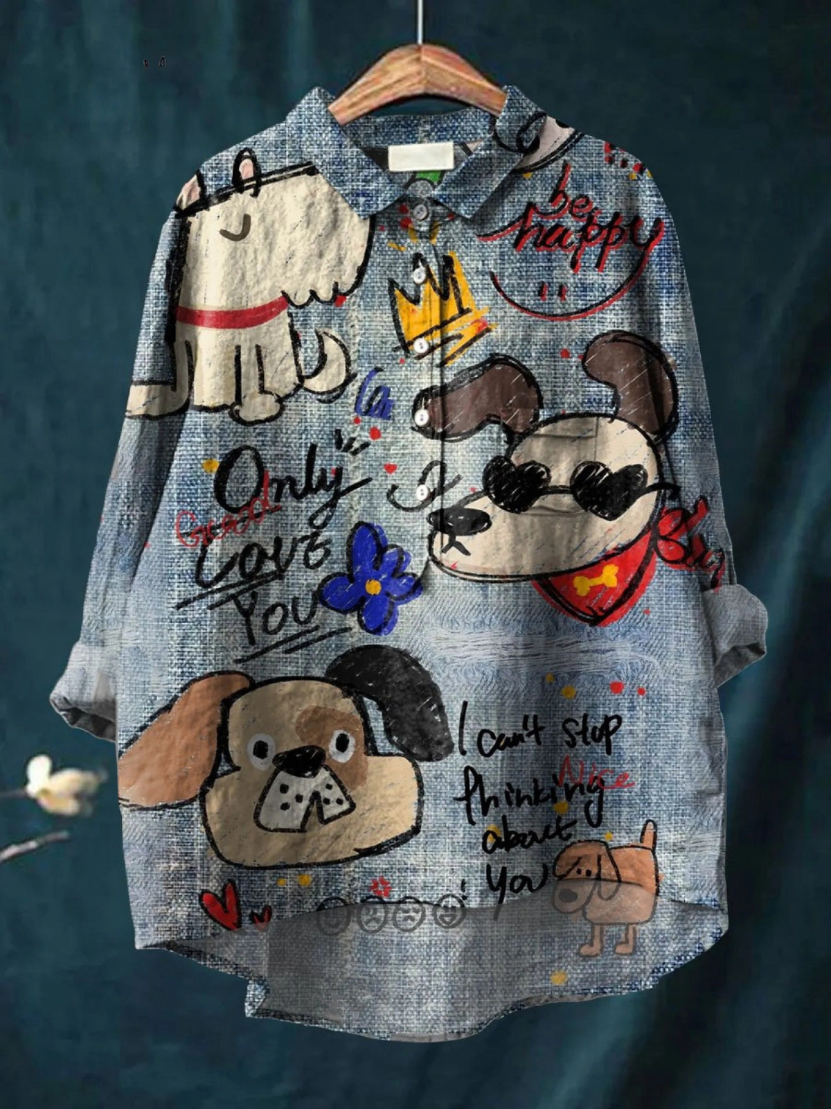 Quincy™ - Cute Dog Art Print Casual Shirt