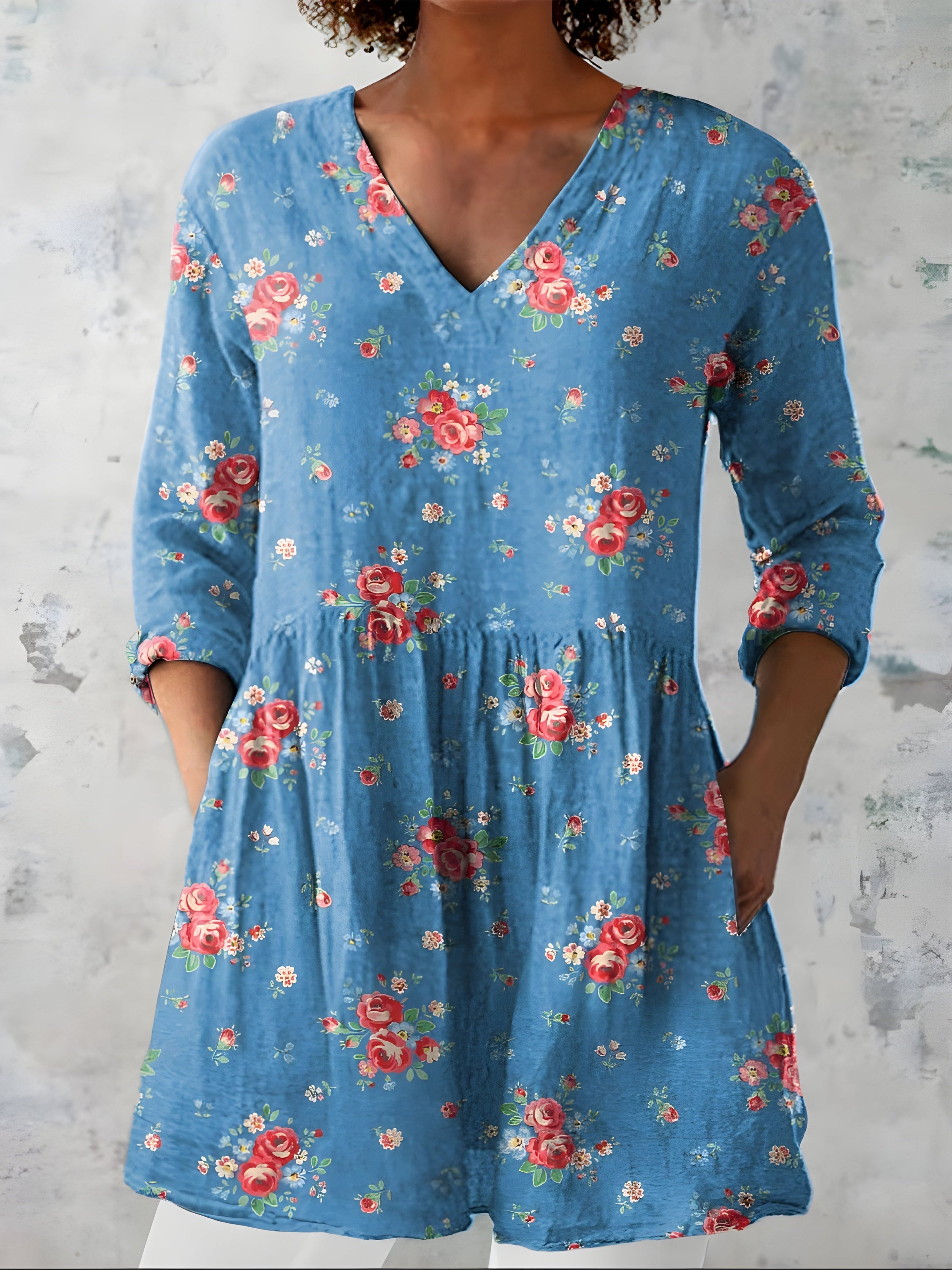 Lucia | Long Blouse with V-Neck