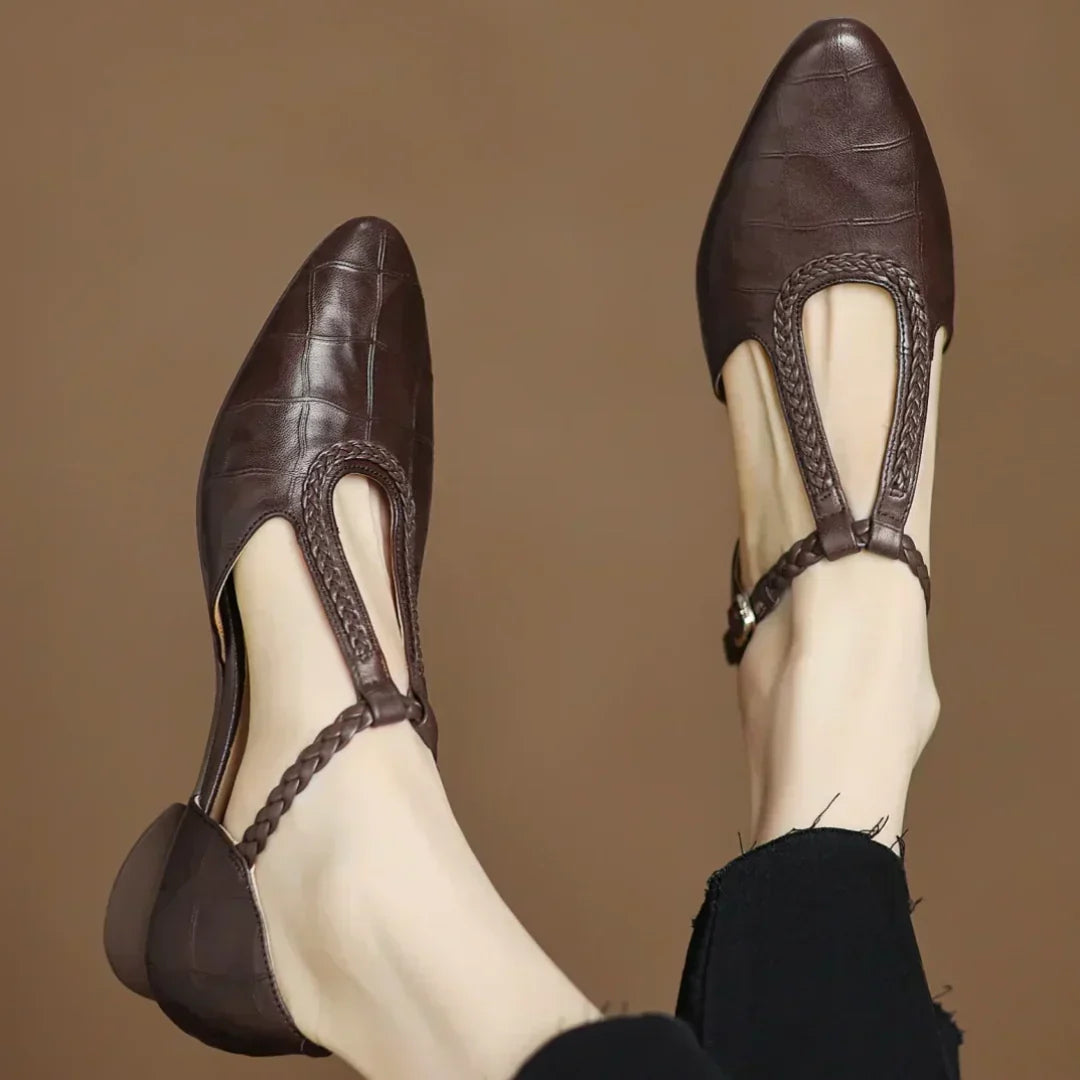 Anthea™ Elegant Braided Leather Shoes