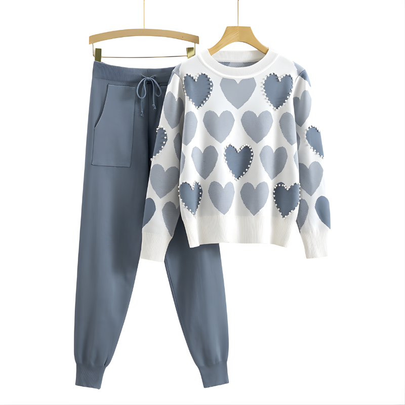 Avery™ Chic Heart Pattern Knit Two-Piece Set
