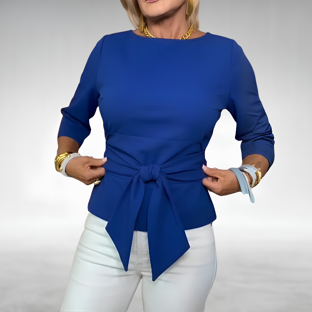 Avril™ Elegant Tie-Waist Blouse