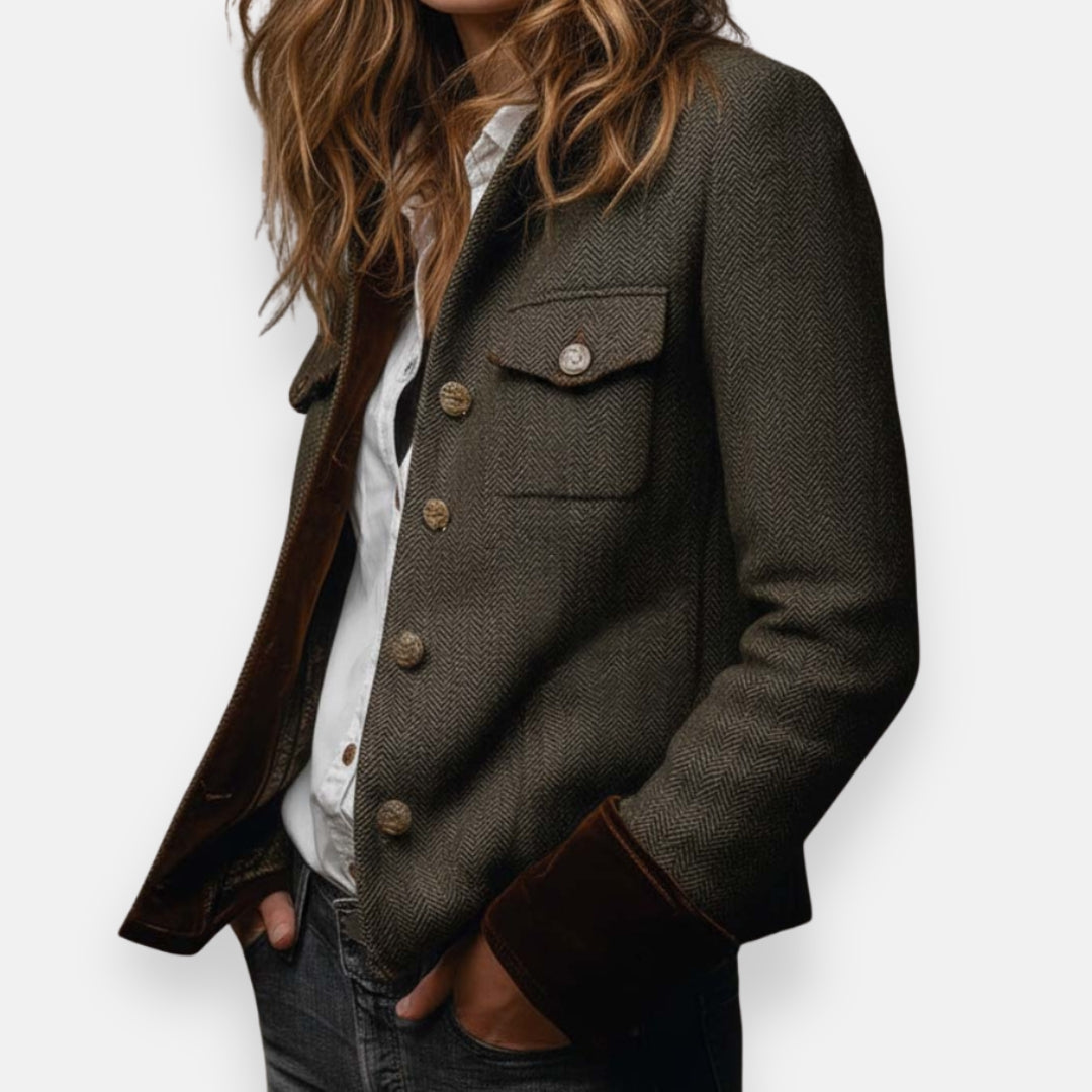 Nova™ Velvet Detail Tweed Jacket