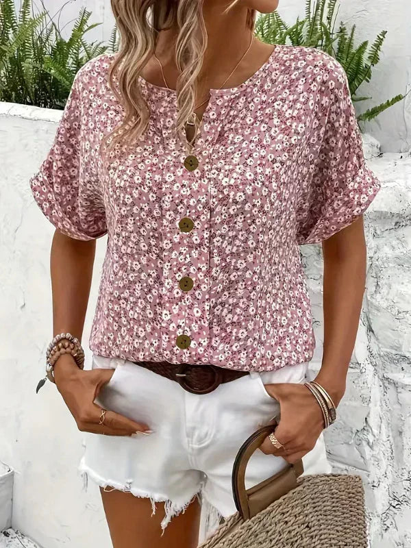 Amira™ - Floral Button-Up Blouse