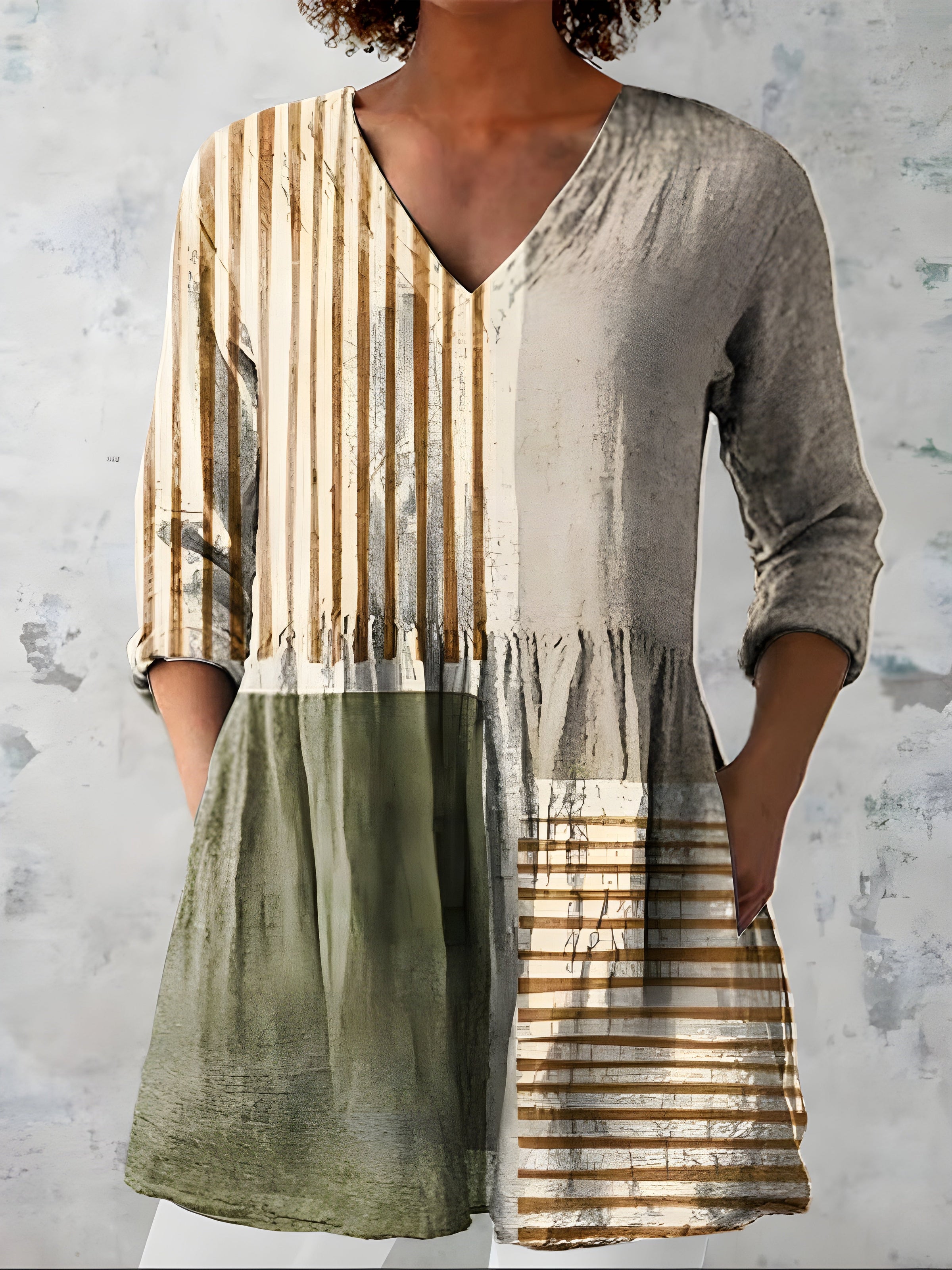 Natalie | Long Blouse with V-Neck