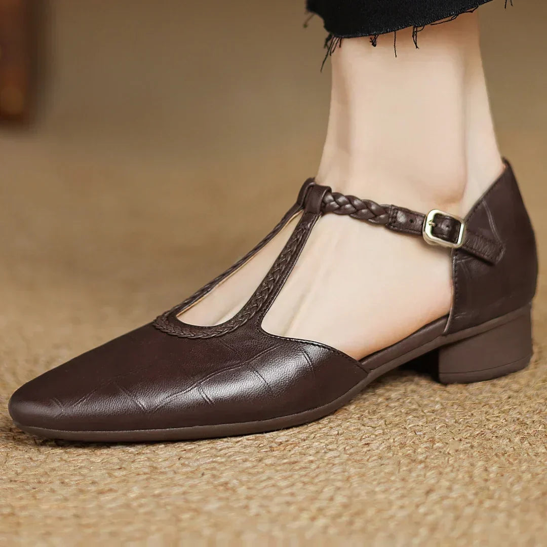 Anthea™ Elegant Braided Leather Shoes
