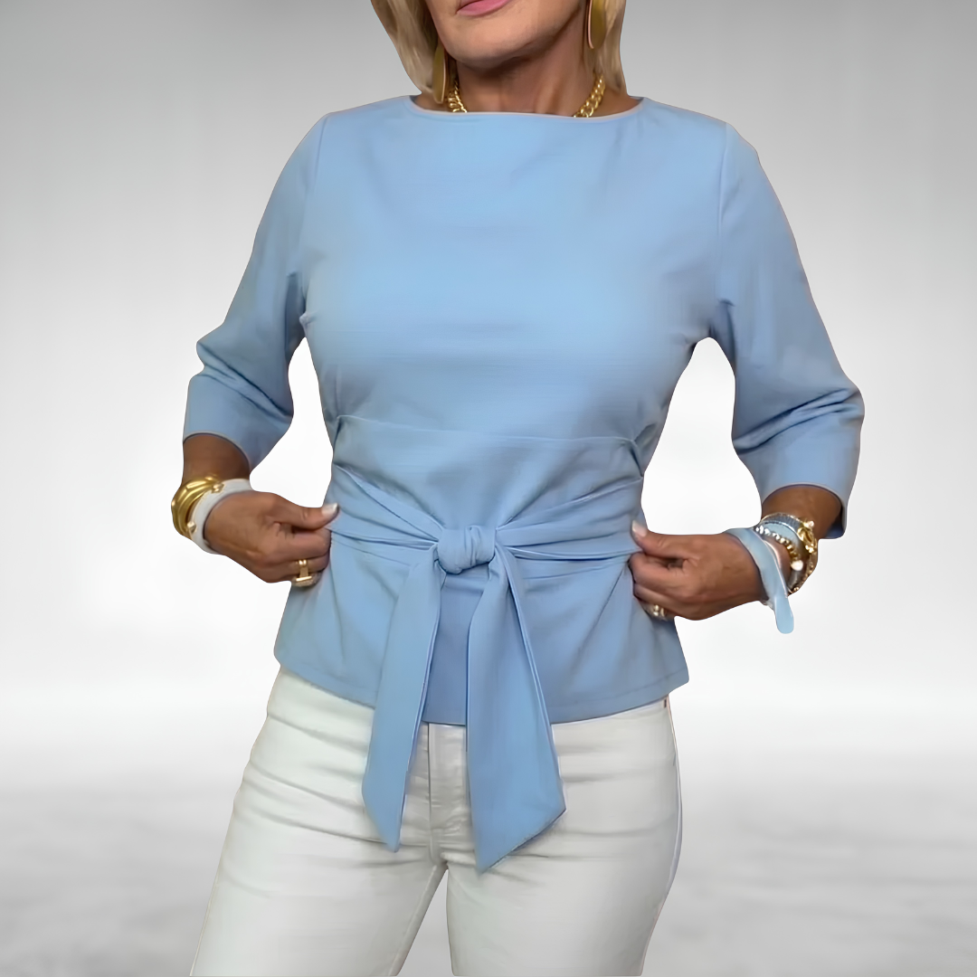 Avril™ Elegant Tie-Waist Blouse