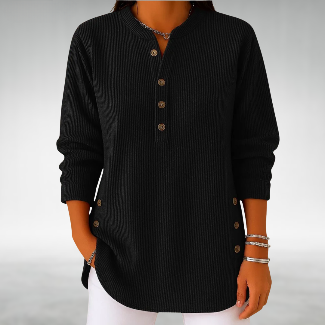 Lilian™ Retro Corduroy V-Neck Top