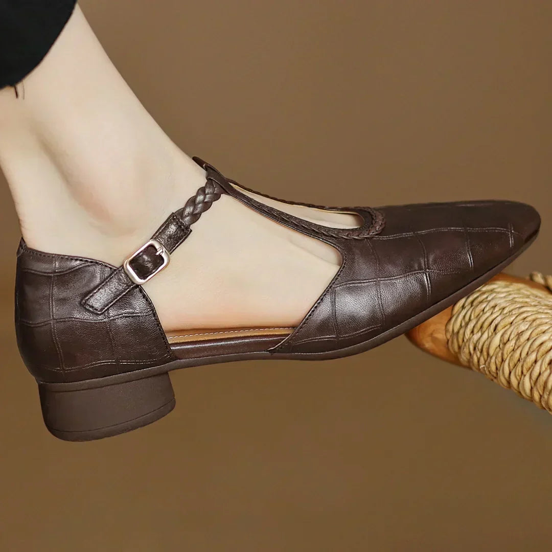 Anthea™ Elegant Braided Leather Shoes