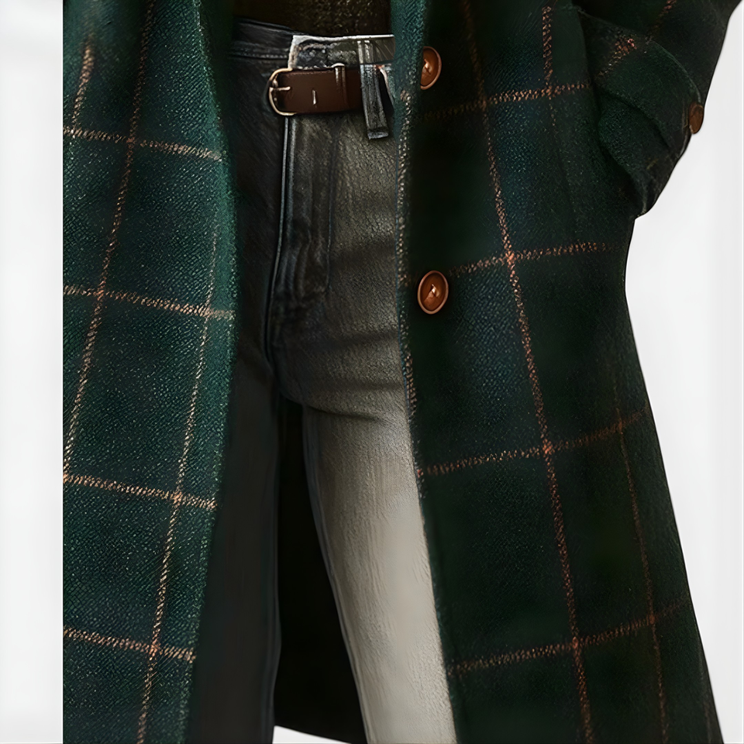 Kora™ Long Tweed Plaid Coat