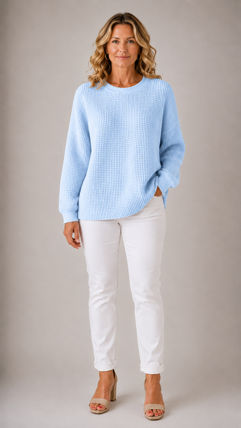 Scarlet Cozy Waffle Knit Jumper