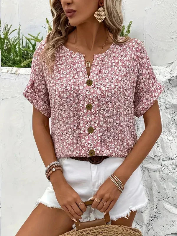 Amira™ - Floral Button-Up Blouse