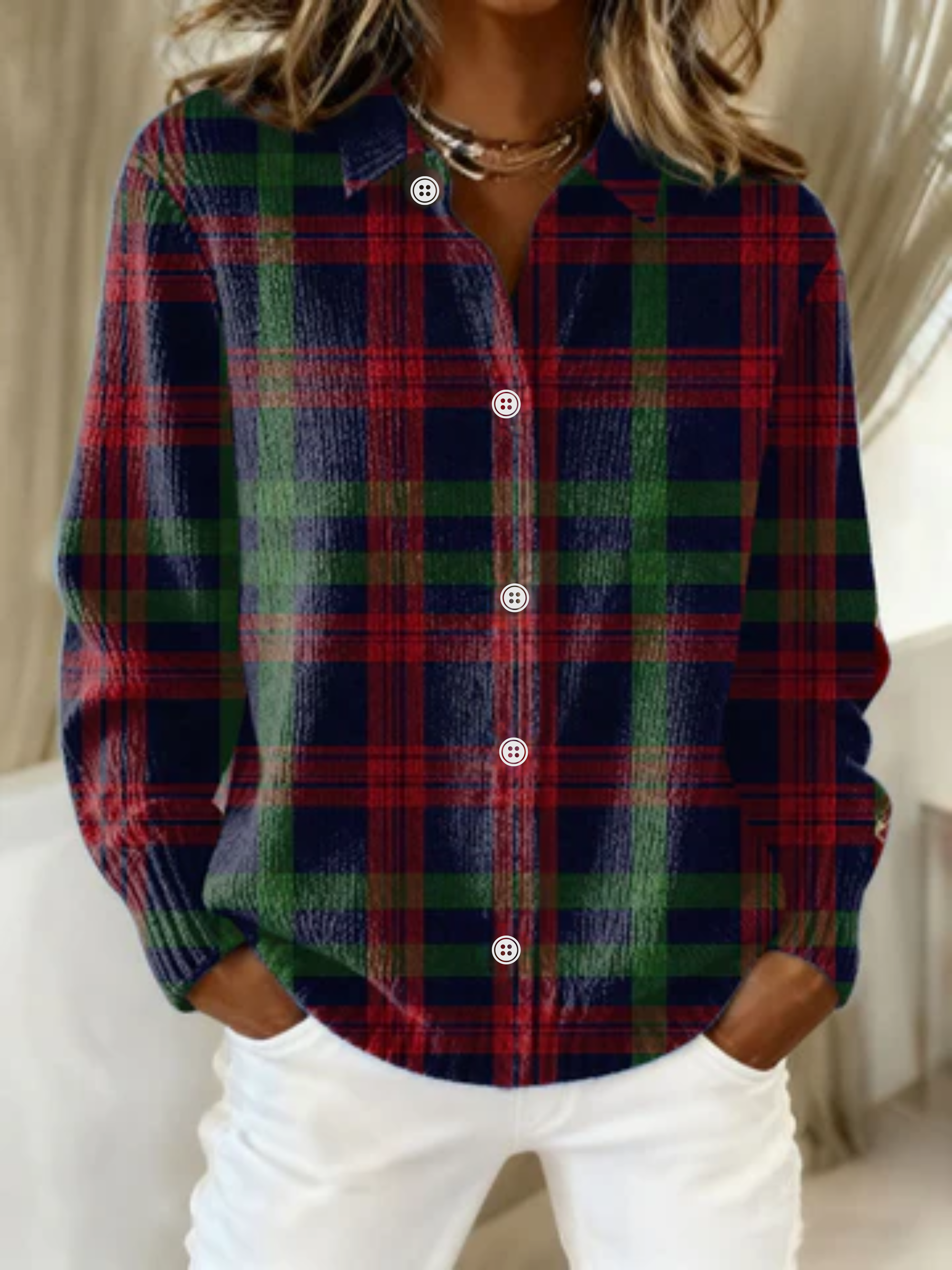 Jessie™ – Checked Hoodie Blouse