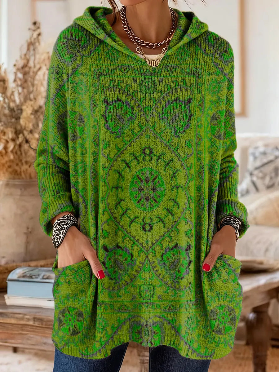 Alice™ Retro Ethnic Print Hooded Tunic