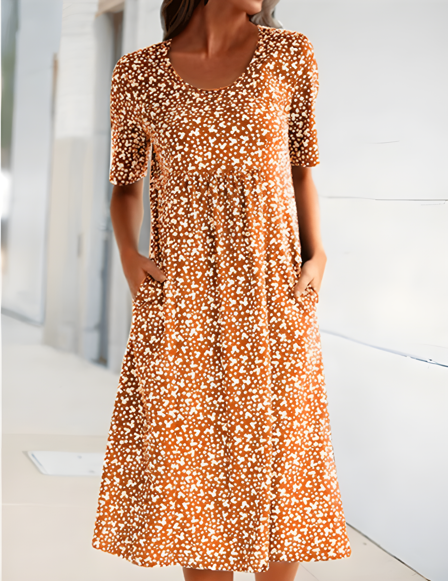Qahira™  Casual Round Neck Dress