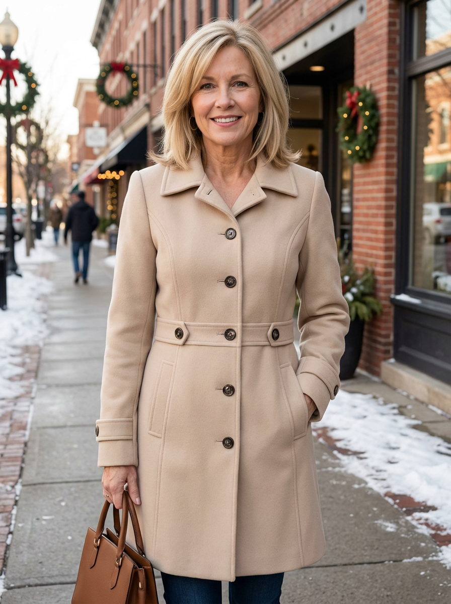 Irene™ Elegant Wool-Blend Coat
