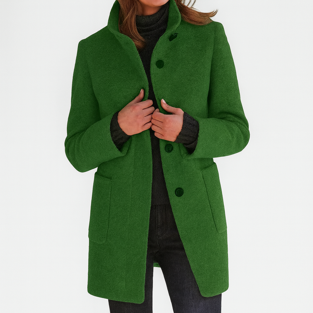 Adele™ High Collar Wool Blend Jacket
