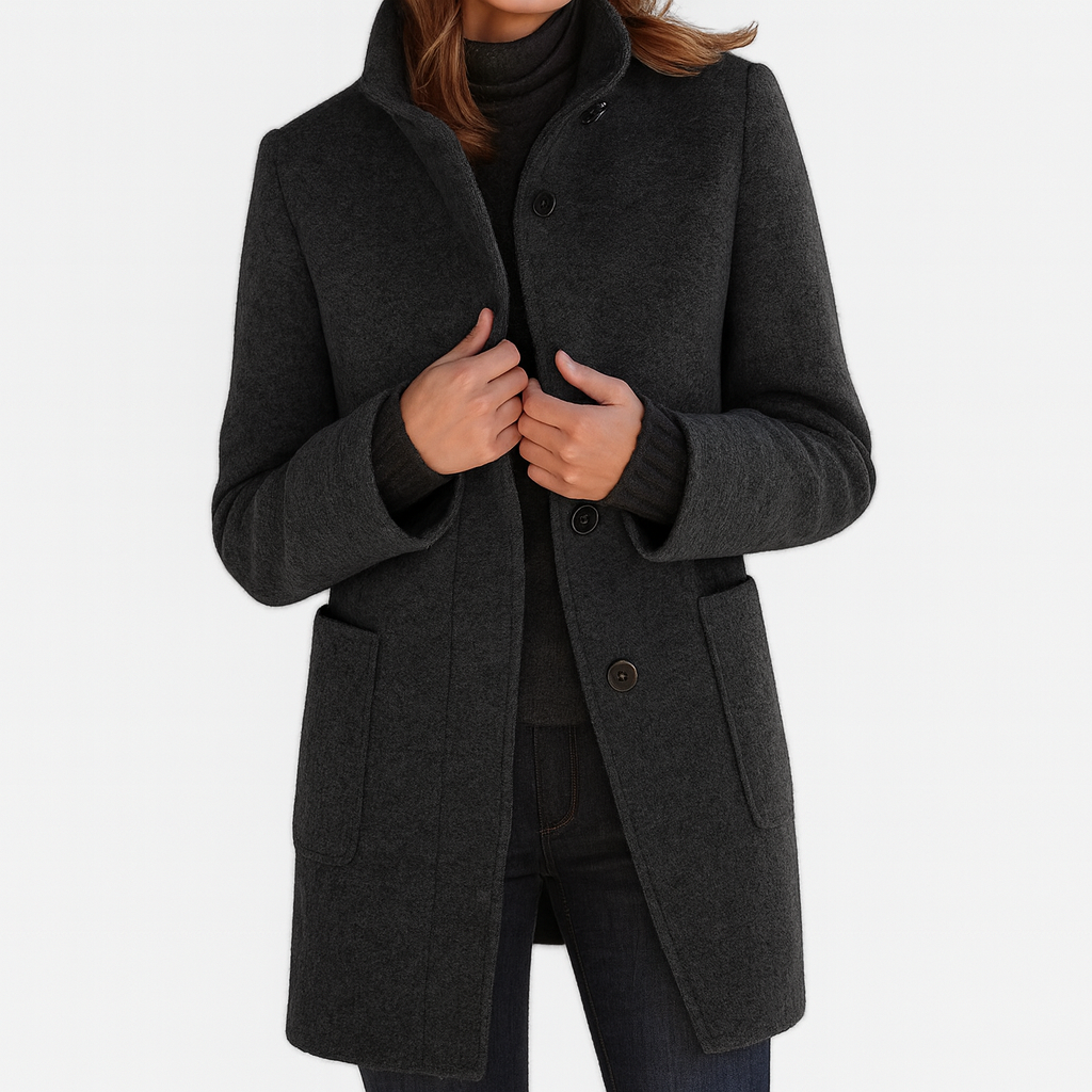 Adele™ High Collar Wool Blend Jacket