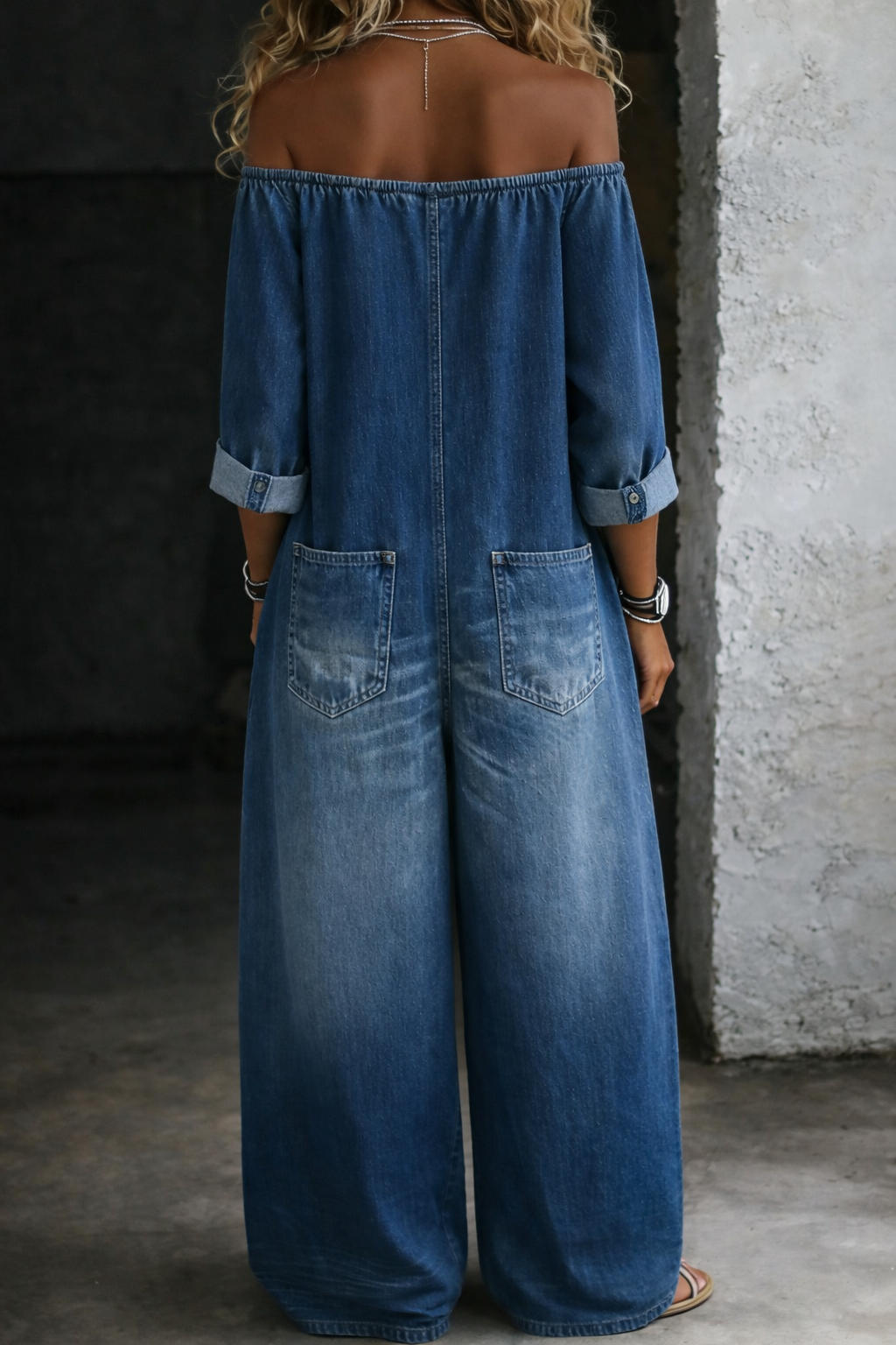 Donna | Off Shoulder Long Sleeve Jumpsuit