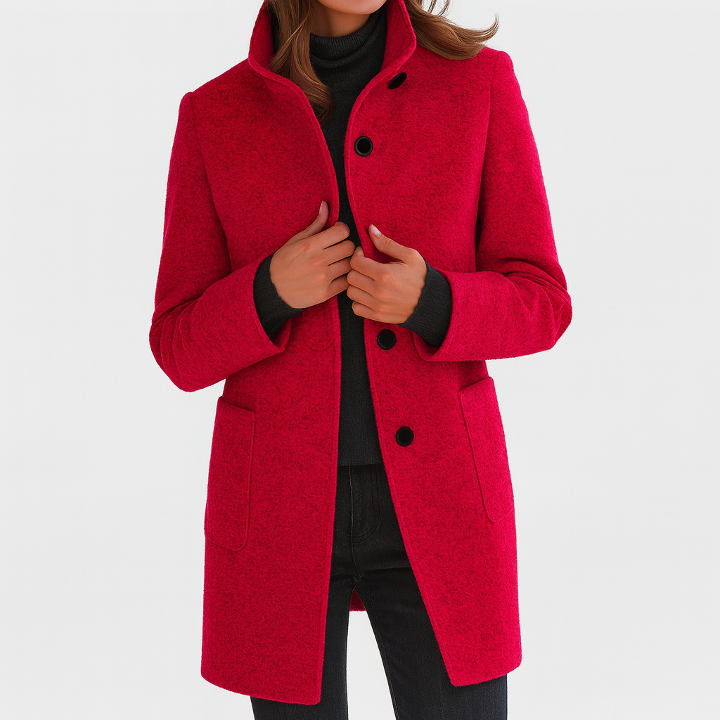 Adele™ High Collar Wool Blend Jacket
