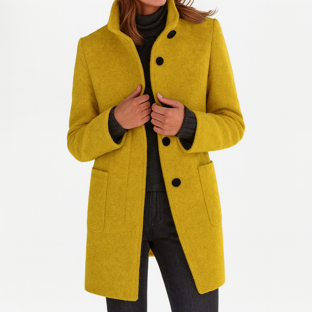 Adele™ High Collar Wool Blend Jacket