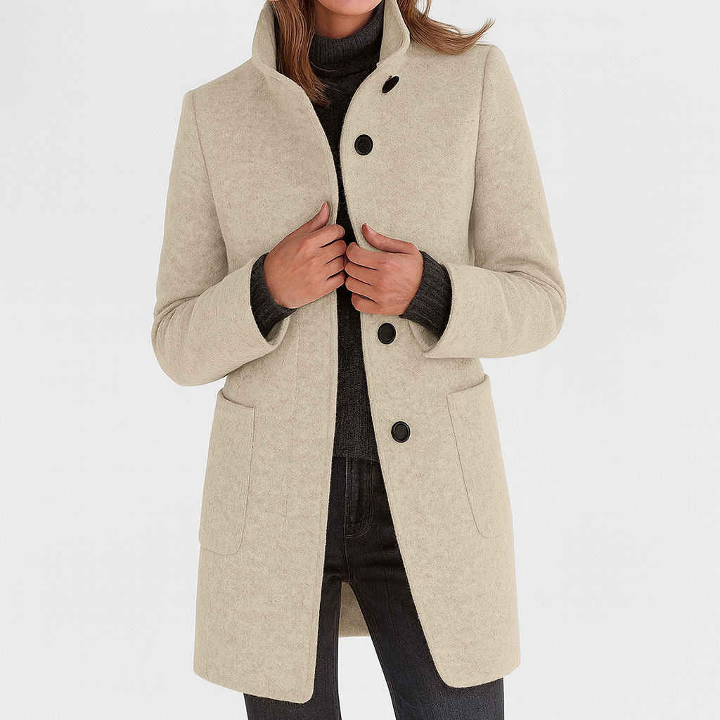 Adele™ High Collar Wool Blend Jacket