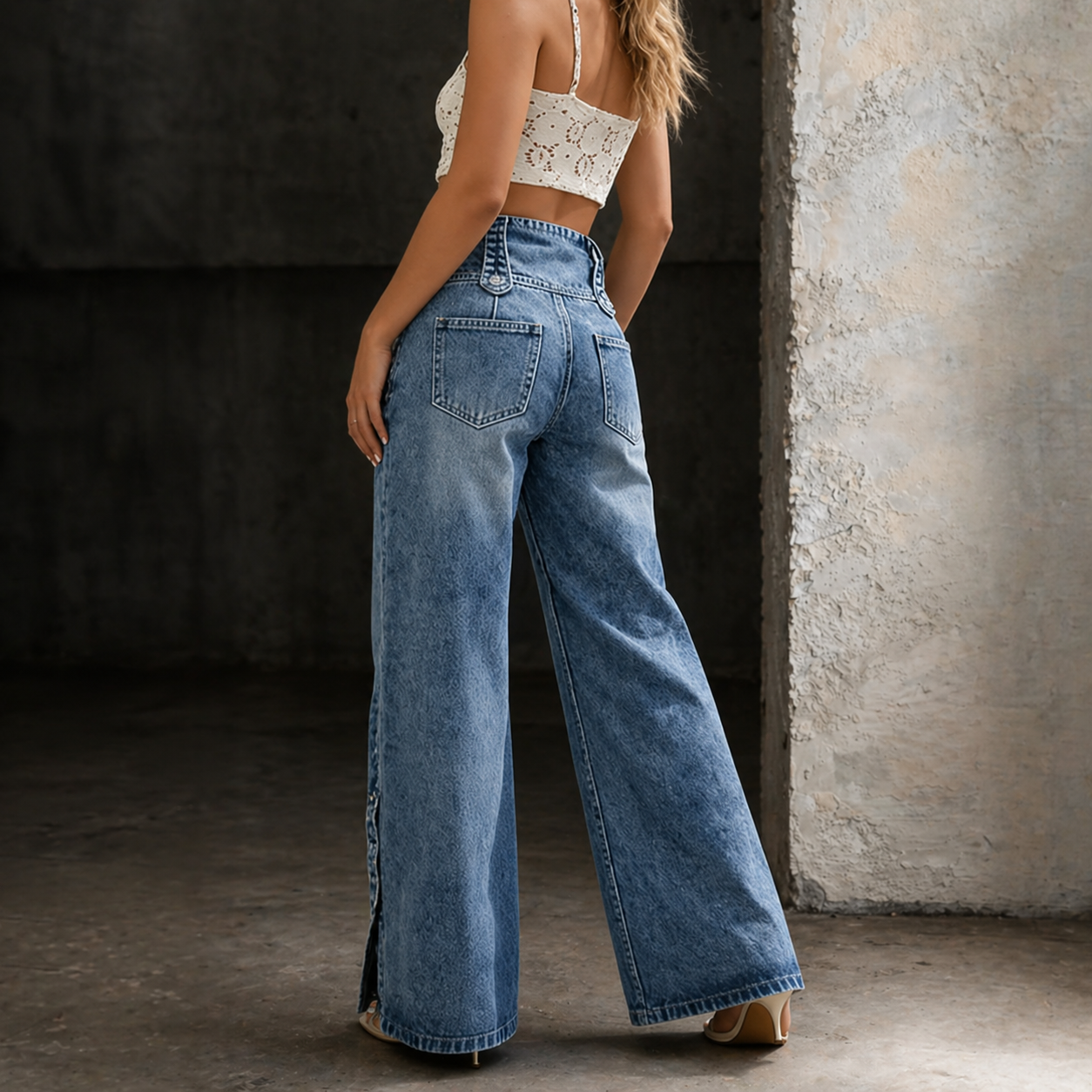Jolene | High Waist Slit Jeans