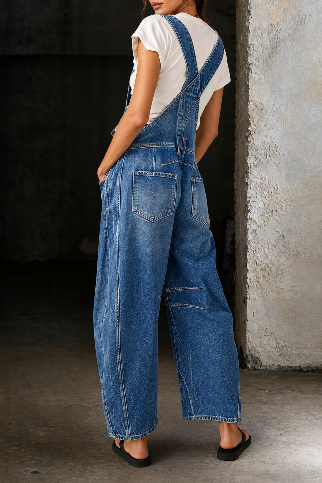 Elle | Barrel Denim Overalls