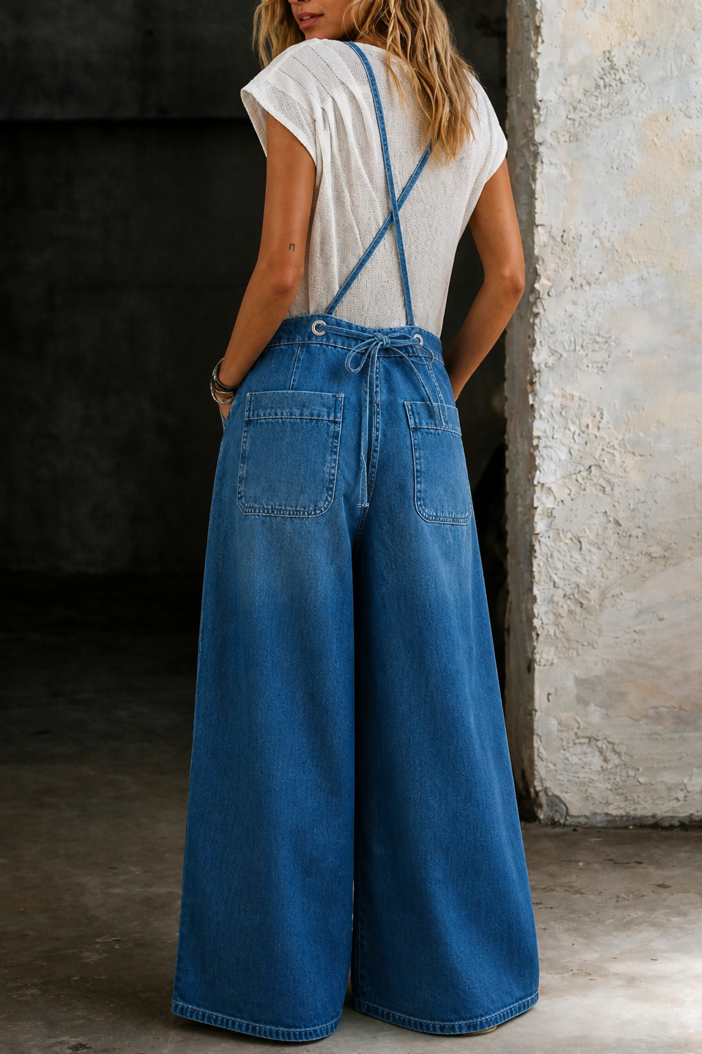 Indie | Wide Leg Suspender Jumpsuit