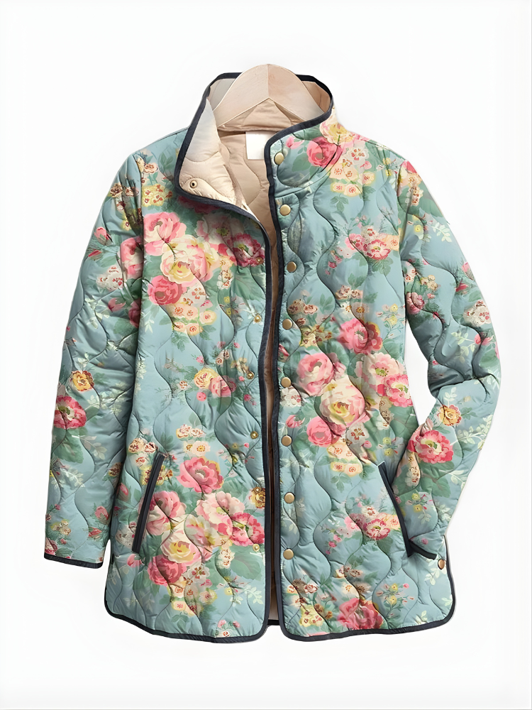 FINLEY™ | Quilted Printed Flower Jacket