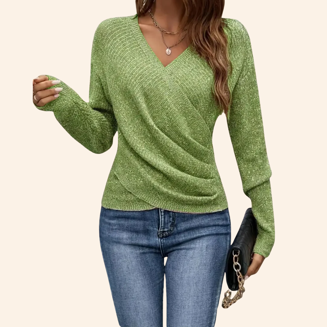 Elouise™ Elegant Wrap V-Neck Top