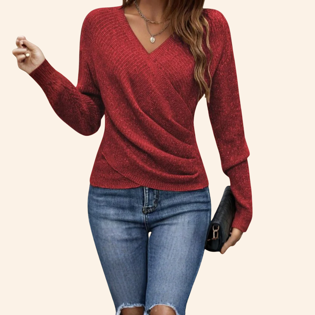 Elouise™ Elegant Wrap V-Neck Top
