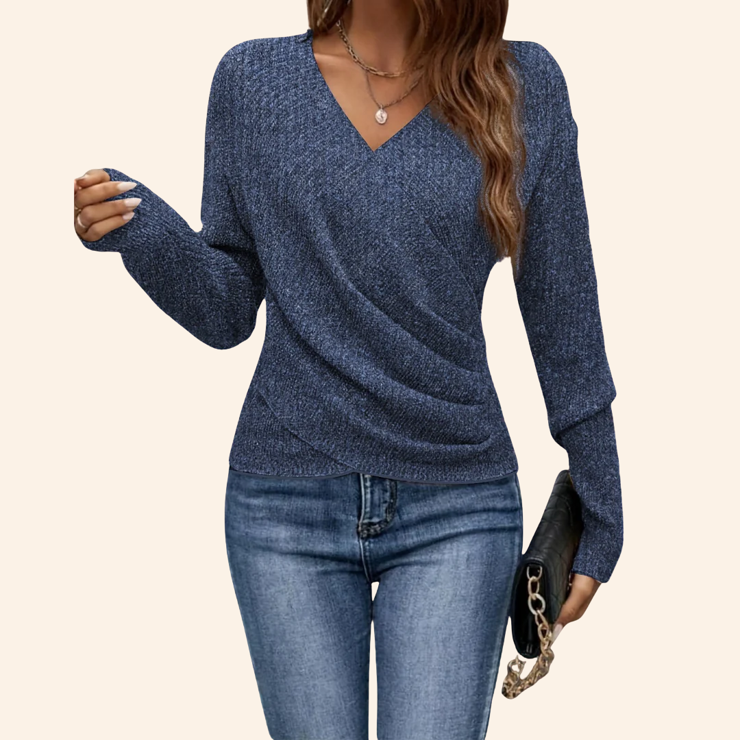 Elouise™ Elegant Wrap V-Neck Top