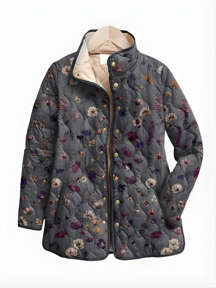 REINA™ | Quilted Jacket with Vintage Floral Print