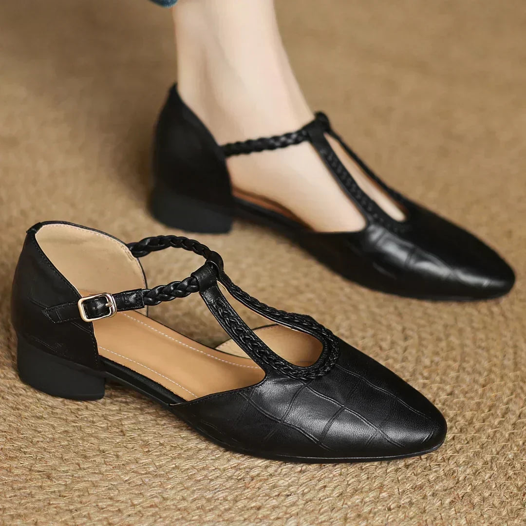 Anthea™ Elegant Braided Leather Shoes