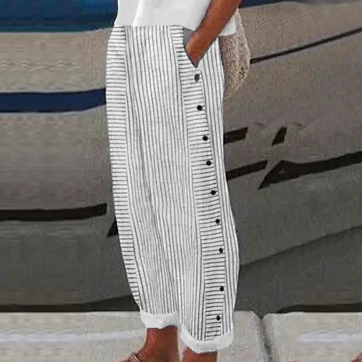 Inaya™ Seabreeze Stripe Button Trousers