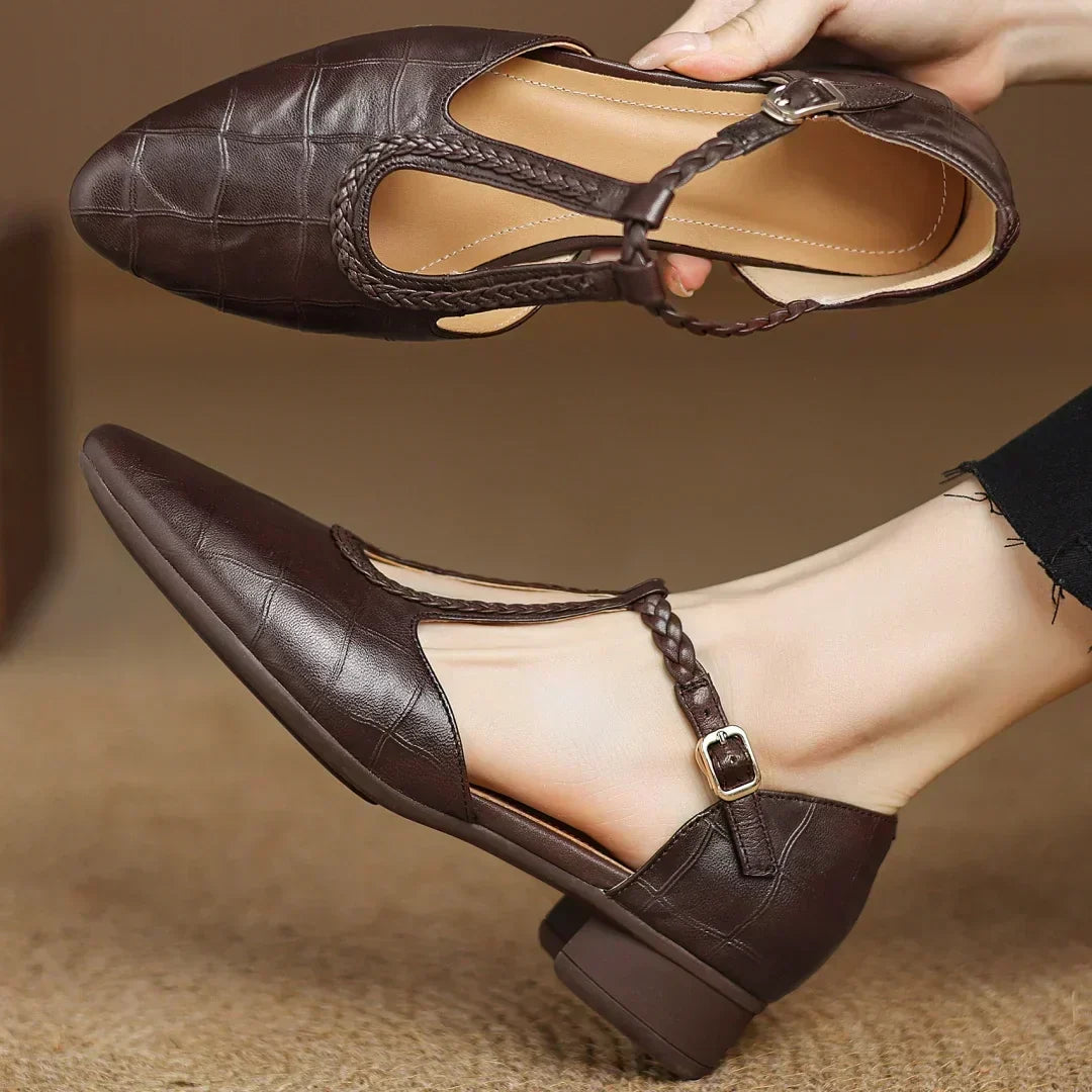 Anthea™ Elegant Braided Leather Shoes