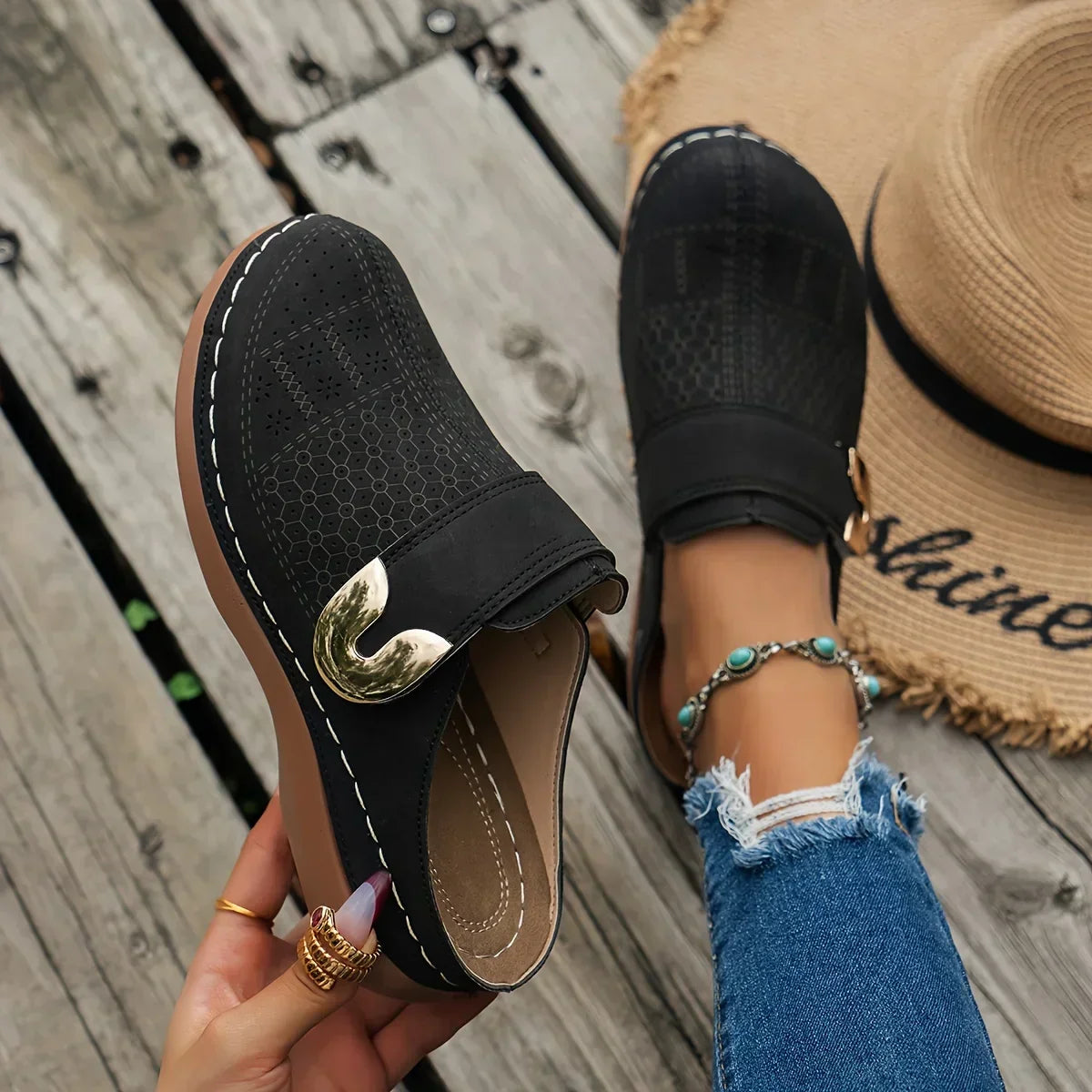 Caprielle™ Chic Supportive Wedge Sandals
