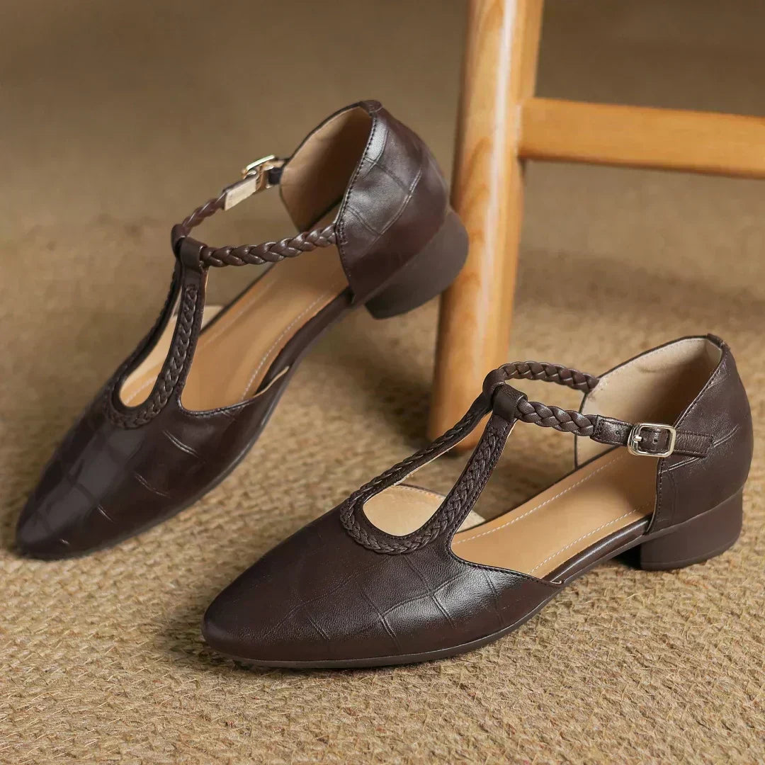 Anthea™ Elegant Braided Leather Shoes