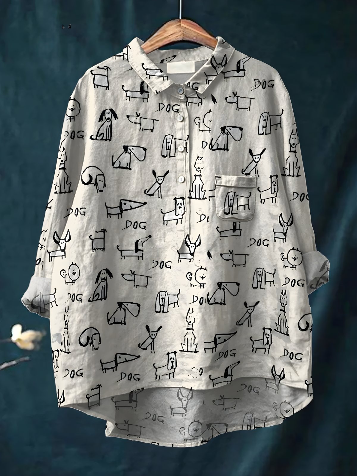 Raina™ - Women's Cute Dog Print Casual Shirt