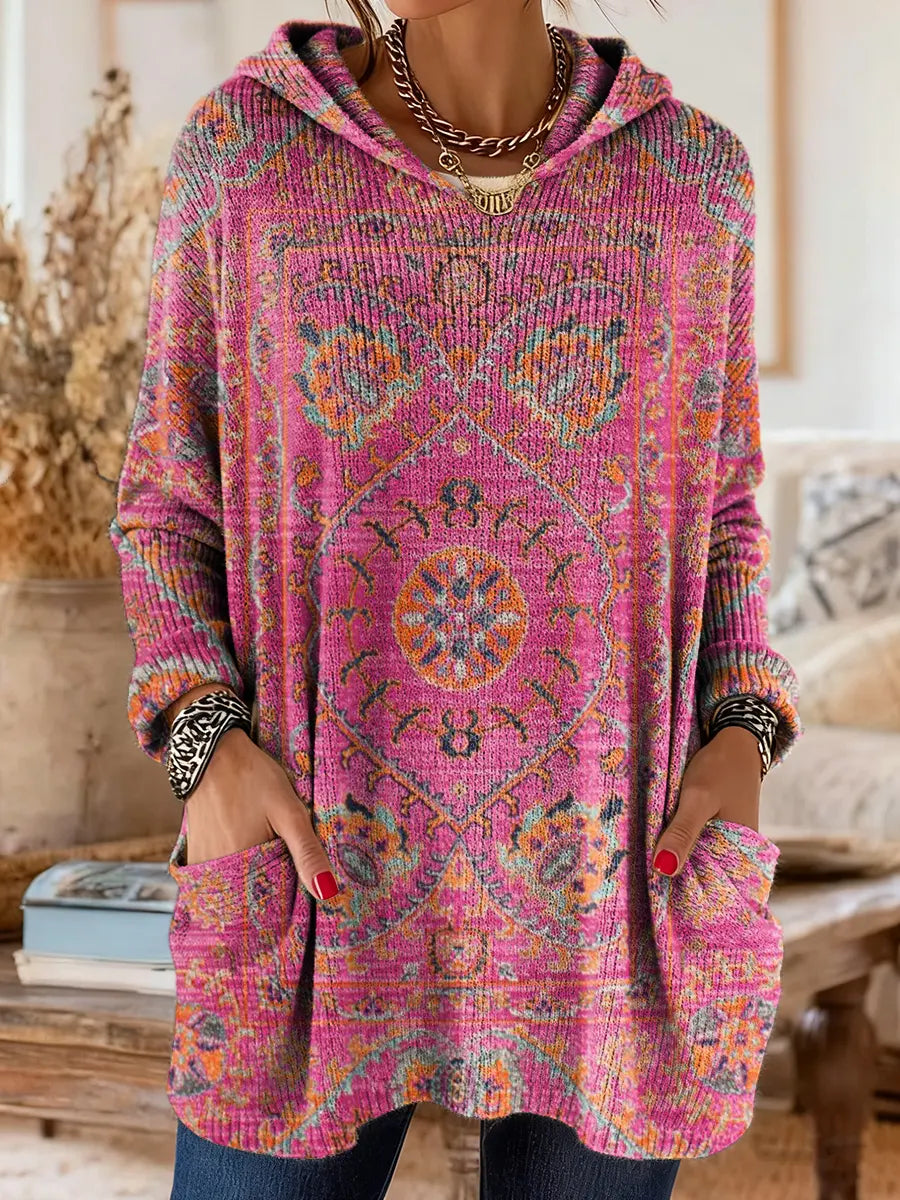 Alice™ Retro Ethnic Print Hooded Tunic
