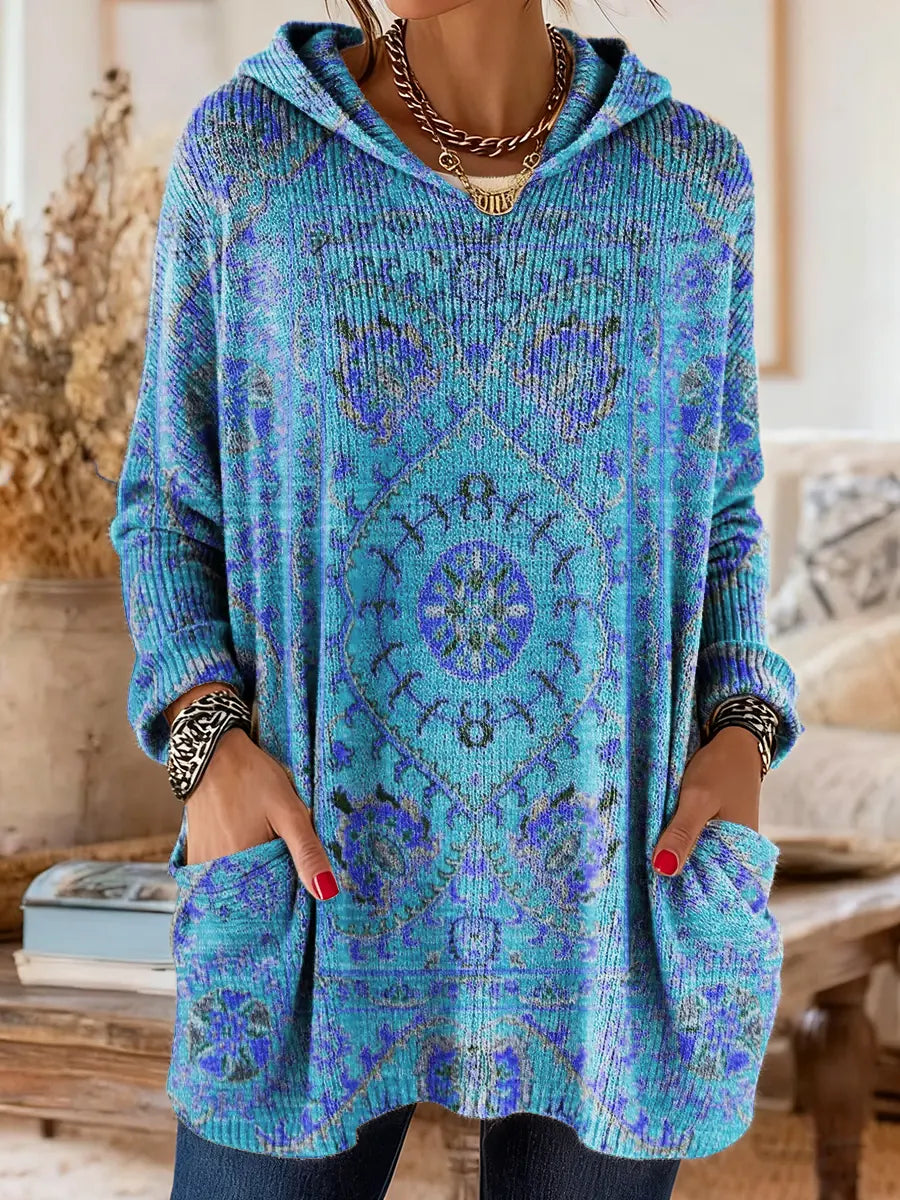 Alice™ Retro Ethnic Print Hooded Tunic